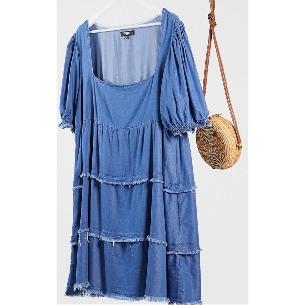 Misguided Denim Smock Dress